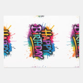 Happy Birthday Wrapping Paper Sheets Set (Voorkant)