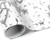 Happy Birthday Wrapping Paper Silver Hearts Cadeaupapier (Rol Hoek)