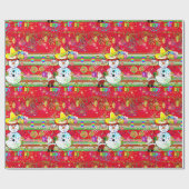 Happy Birthday Wrapping Paper Snowman Cadeaupapier (Vlak)