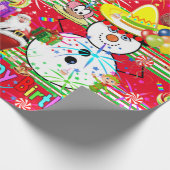 Happy Birthday Wrapping Paper Snowman Cadeaupapier (Hoek)