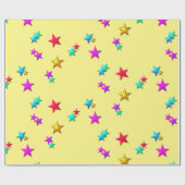 Happy Birthday Wrapping Paper Stars Cadeaupapier (Vlak)
