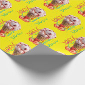 Happy Birthday Wrapping Paper Strawberry Ice Cream Cadeaupapier (Hoek)