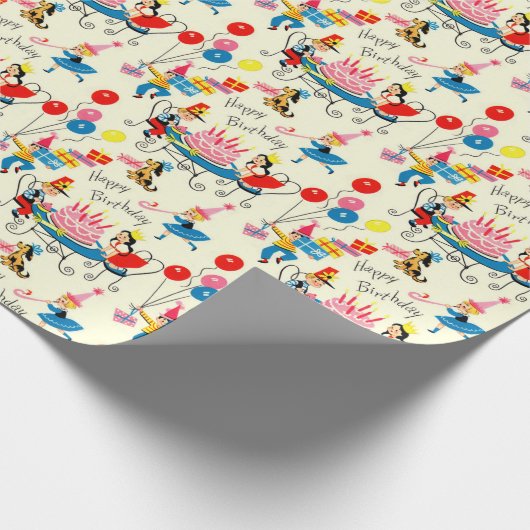 Happy Birthday Wrapping Paper uit de 19de eeuw Cadeaupapier (Hoek)