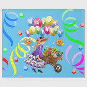 Happy Birthday Wrapping Paper Victoriaans Cadeaupapier (Vlak)