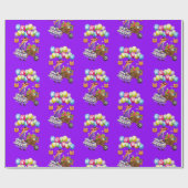 Happy Birthday Wrapping Paper Victoriaans Kitten Cadeaupapier (Vlak)