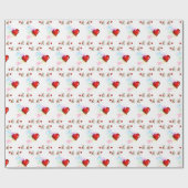Happy Birthday Wrapping Paper White Teddy Bear Cadeaupapier (Vlak)