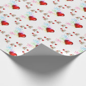 Happy Birthday Wrapping Paper White Teddy Bear Cadeaupapier (Hoek)