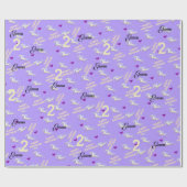 Happy Birthday Wrapping Papier Eenhoorn Paarse 2yr (Vlak)