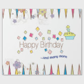 Happy Birthday Wrapping Papier FUN Cupcake (Vlak)