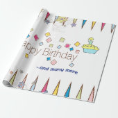 Happy Birthday Wrapping Papier FUN Cupcake (Uitgerold)