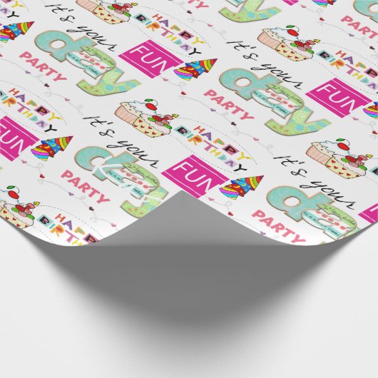 Happy Birthday Wrapping Papier FUN Cupcake (Hoek)