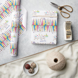 Happy Birthday Wrapping Papier FUN Cupcake