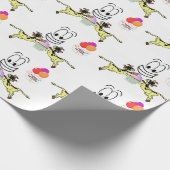 Happy Birthday Wrapping Papier Koe Cupcake (Hoek)