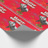 Happy Birthday Wrapping Papier Panda Beer Candles (Hoek)