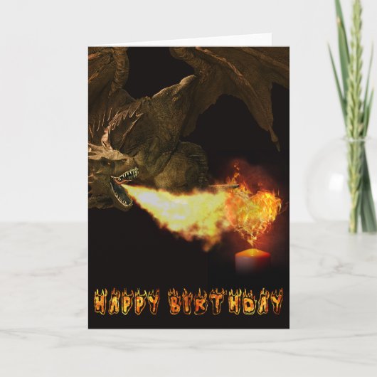 Happy Birthday Wyvern Dragon Lover Fire Kaart (Voorkant)
