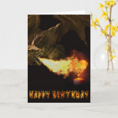 Happy Birthday Wyvern Dragon Lover Fire Kaart (Gele Bloem)
