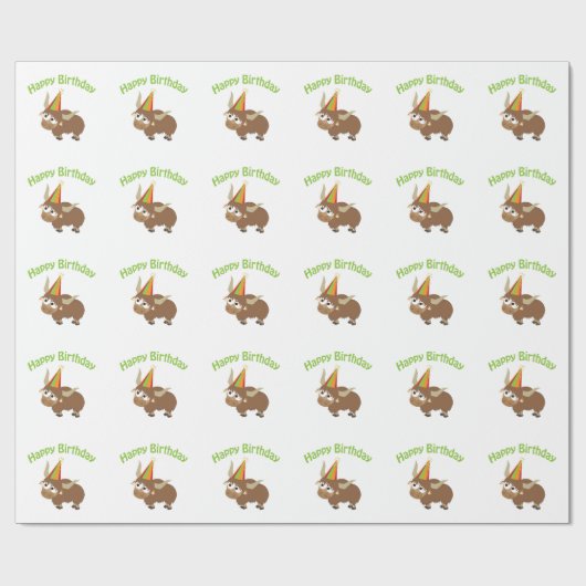 Happy Birthday Yak Cadeaupapier (Vlak)