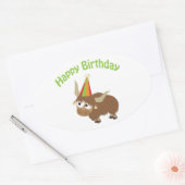 Happy Birthday Yak Ovale Sticker (Envelop)