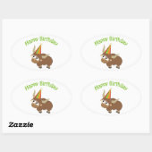 Happy Birthday Yak Ovale Sticker (Vel)