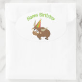 Happy Birthday Yak Ovale Sticker (Tas)