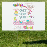 Happy Birthday Yard Sign Friends Family Tuinbord<br><div class="desc">Home > Tuinen en buitenshuis > Tuin en buitenkleding > Handtekeningen en vlaggen in de openlucht & Kantoor & School > Promotieproducten & kleine zakelijke benodigdheden > Tekens en Posters > Buitengaantekeningen en vlaggen</div>