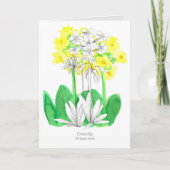 Happy Birthday Yellow Cowslip Language of Flowers Kaart (Voorkant)