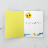 Happy Birthday Yellow Duck in zonnebril Kaart (Binnen)