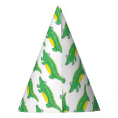 Happy Birthday Yellow Green Alligator Crocodile Feesthoedjes (Achterkant)