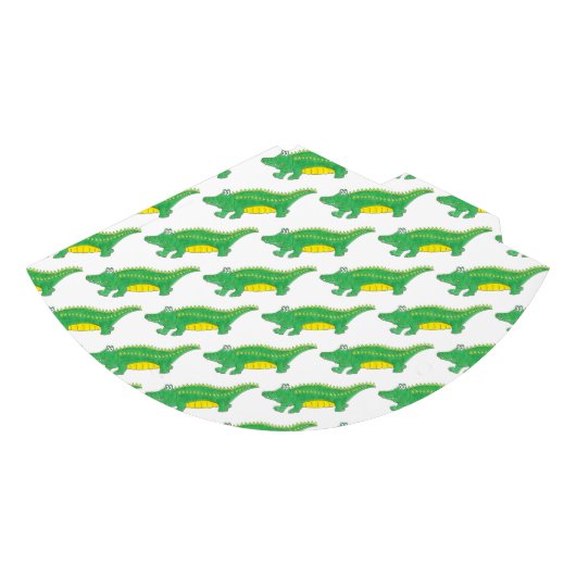 Happy Birthday Yellow Green Alligator Crocodile Feesthoedjes (Voorkant)