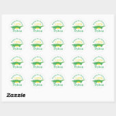 Happy Birthday Yellow Green Alligator Crocodile Ronde Sticker (Vel)