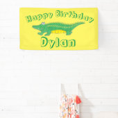 Happy Birthday Yellow Green Alligator Crocodile Spandoek (Insitu)