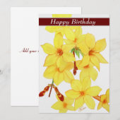 Happy Birthday Yellow Jasmine Kaart (Voorkant / Achterkant)