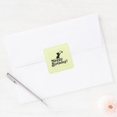 Happy Birthday Yellow Kitten en Vlinder Sticker (Envelop)