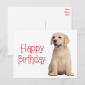 Happy Birthday Yellow Labrador Retriever Briefkaar Briefkaart (Voorkant / Achterkant)