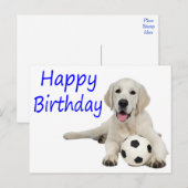 Happy Birthday Yellow Labrador Retriever Briefkaar Briefkaart (Voorkant / Achterkant)