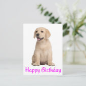 Happy Birthday Yellow Labrador Retriever Briefkaar Briefkaart (Staand voorkant)