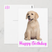 Happy Birthday Yellow Labrador Retriever Briefkaar Briefkaart (Voorkant / Achterkant)