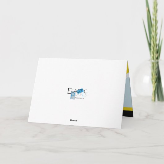 Happy Birthday Yellow Light Blue White Kaart (Achterkant)