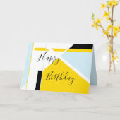 Happy Birthday Yellow Light Blue White Kaart (Gele Bloem)