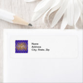 Happy Birthday Yellow Polka Dot Text Blue Bkgrd Etiket (Insitu)