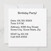 Happy Birthday Yellow Polka Dot Text Blue Bkgrd Kaart (Achterkant)