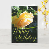Happy Birthday Yellow Rose Card Kaart (Gele Bloem)