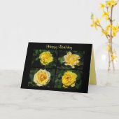 Happy Birthday Yellow Roses Collage Kaart (Gele Bloem)