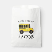 Happy Birthday Yellow School Bus Classroom-behande Bedankzakje (Voorkant)