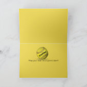 Happy Birthday Yellow Softball collectie Kaart (Binnen)