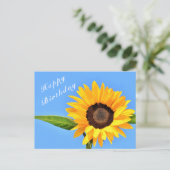 Happy Birthday - Yellow Sunflower op Blue Sky Briefkaart (Staand voorkant)