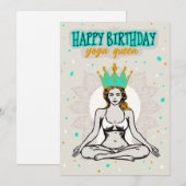 Happy Birthday Yoga Queen Kaart (Voorkant / Achterkant)