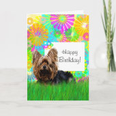 Happy Birthday Yorkie Dog Card Kaart (Voorkant)