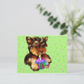 HAPPY BIRTHDAY YORKIE POO BRIEFKAART (Staand voorkant)
