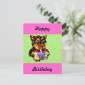 HAPPY BIRTHDAY YORKIE POO BRIEFKAART (Staand voorkant)